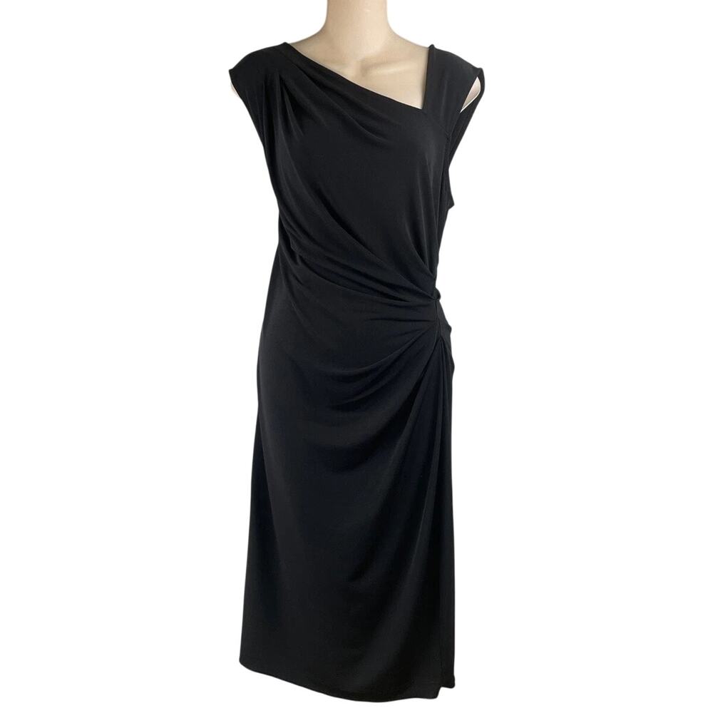 Victoria Secret Black Ruched Sheath Dress L - Picture 1 of 12
